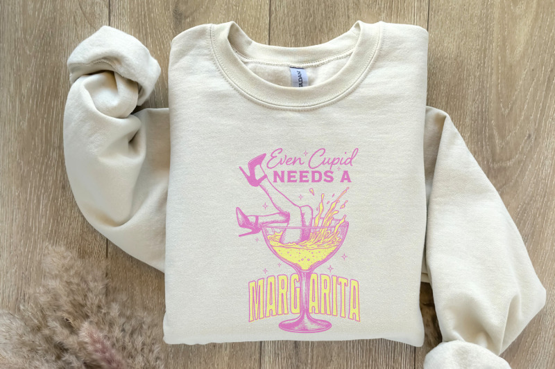 even-cupid-needs-a-margarita-png-retro-valentine-png-disco-ball-png