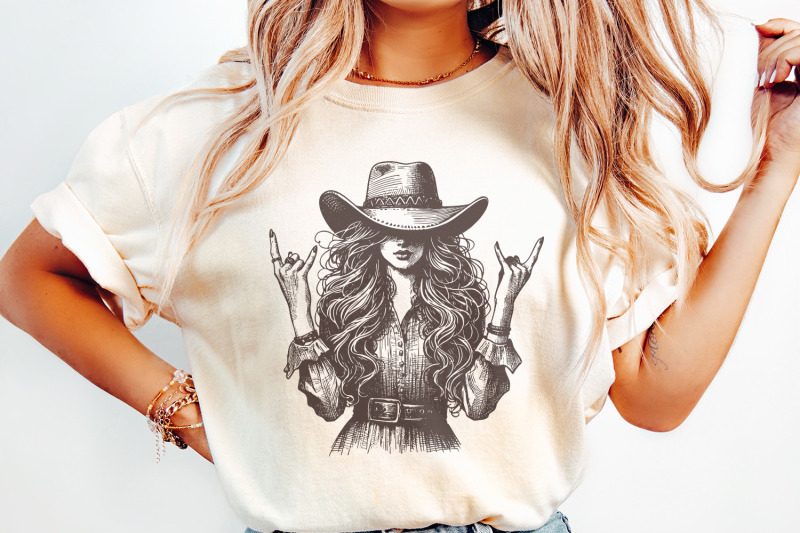 cowgirl-png-sublimation-design-trendy-png-vintage-png-rocker-png