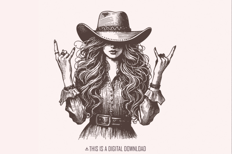 cowgirl-png-sublimation-design-trendy-png-vintage-png-rocker-png