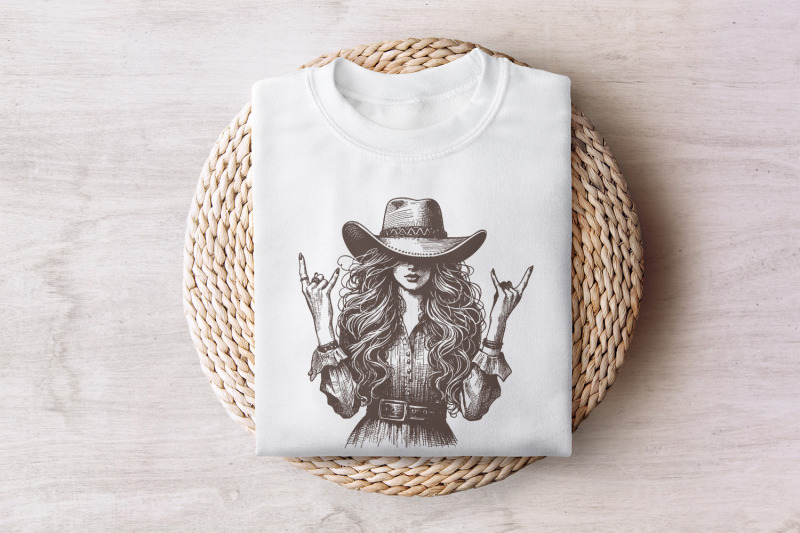 cowgirl-png-sublimation-design-trendy-png-vintage-png-rocker-png