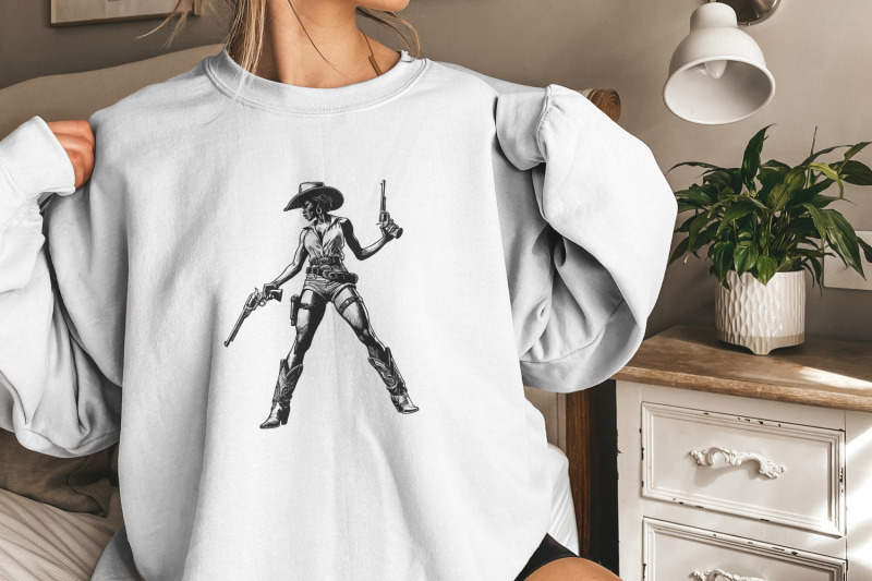 retro-cowgirl-png-western-wild-west-digital-download-cowboy-vintage