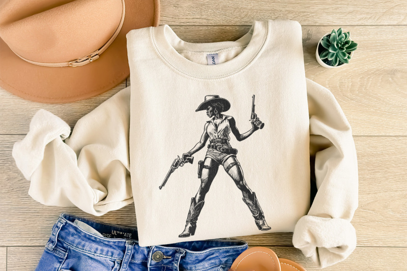 retro-cowgirl-png-western-wild-west-digital-download-cowboy-vintage