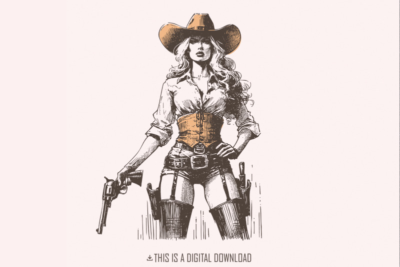 retro-hot-cowgirl-png-western-wild-west-digital-download-sexy-cowgir