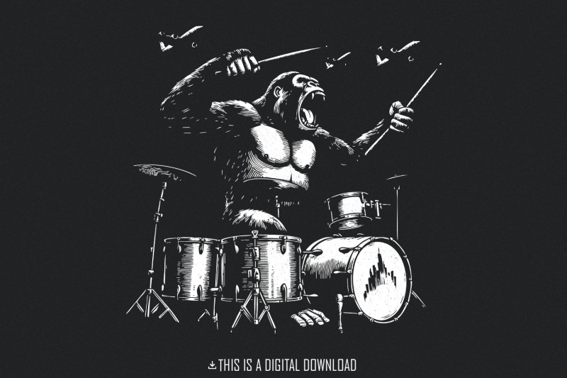 gorilla-playing-drums-funny-drum-png-digital-download-drummer-gift