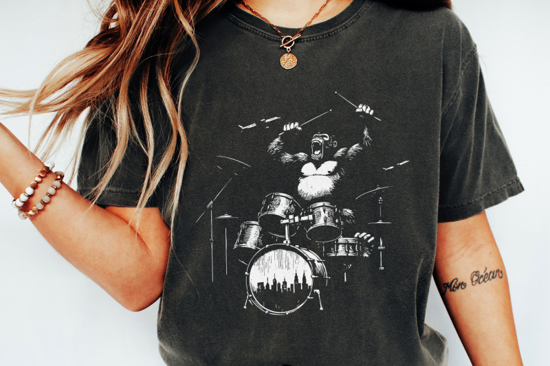 gorilla-playing-drums-funny-drum-png-digital-download-drummer-gift