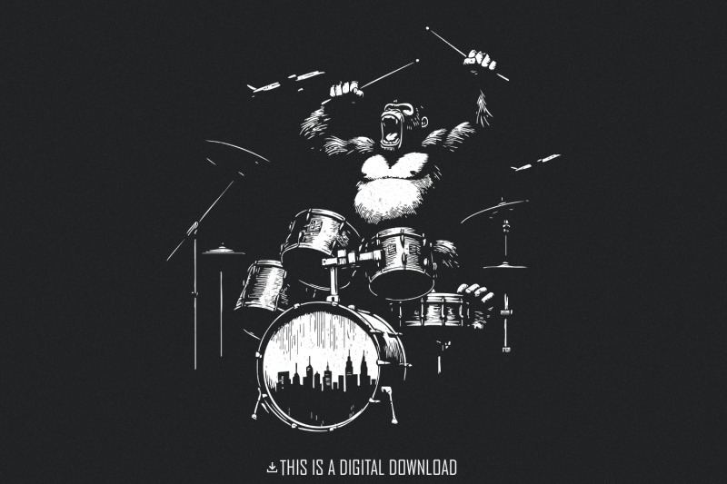 gorilla-playing-drums-funny-drum-png-digital-download-drummer-gift