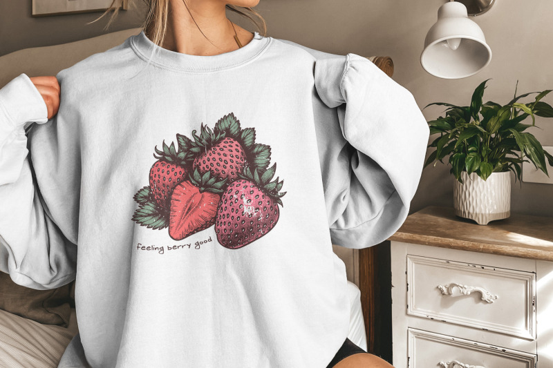 feeling-berry-good-png-strawberry-png-retro-png-shirt-design-vinta