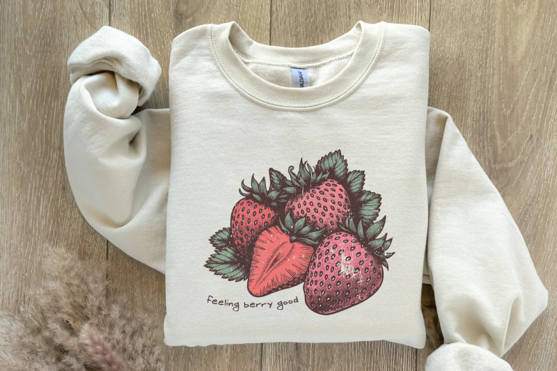 feeling-berry-good-png-strawberry-png-retro-png-shirt-design-vinta