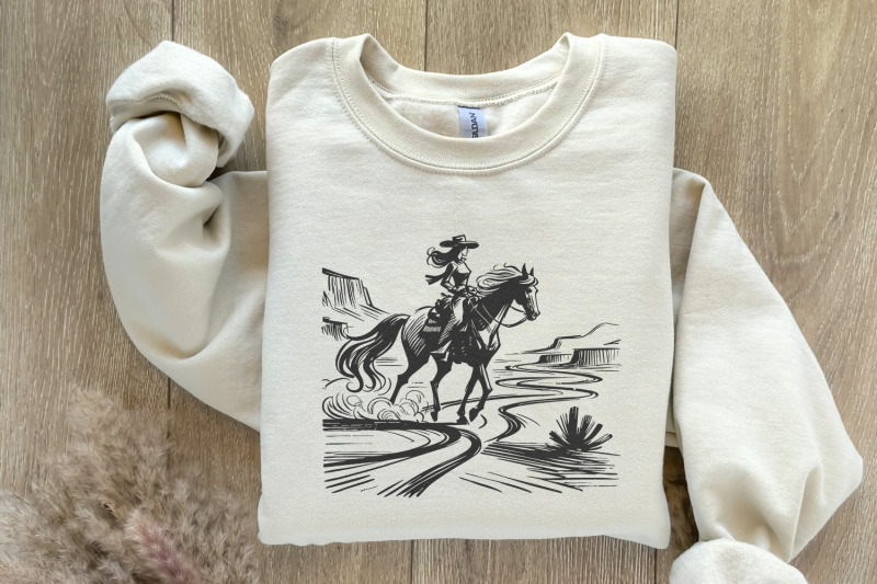 cowgirl-country-western-png-vintage-illustration-png-retro-cowgirl-b