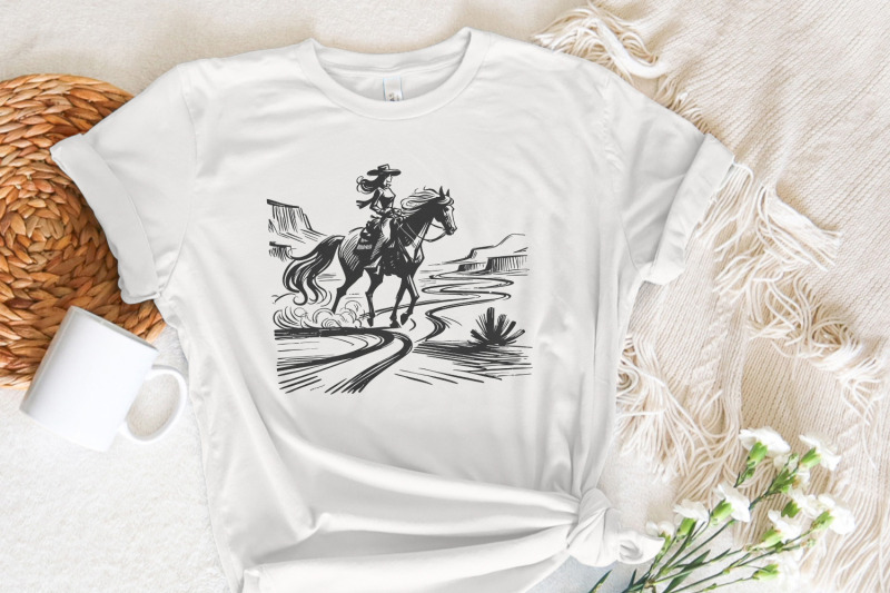 cowgirl-country-western-png-vintage-illustration-png-retro-cowgirl-b
