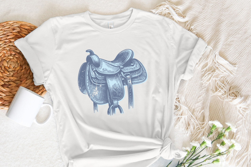 western-saddle-sublimation-vintage-western-png-cowgirl-shirt-print