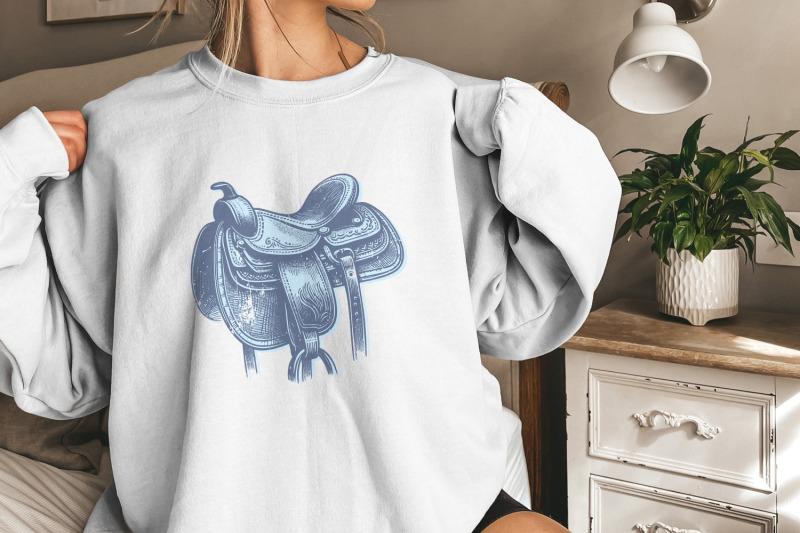 western-saddle-sublimation-vintage-western-png-cowgirl-shirt-print