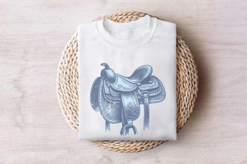 western-saddle-sublimation-vintage-western-png-cowgirl-shirt-print