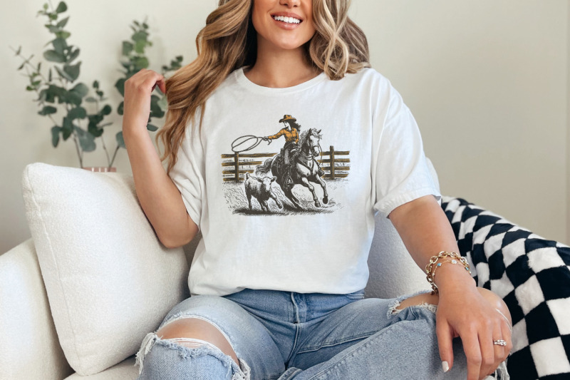 retro-cowgirl-lasso-png-western-rodeo-art-vintage-cowgirl-png-wild