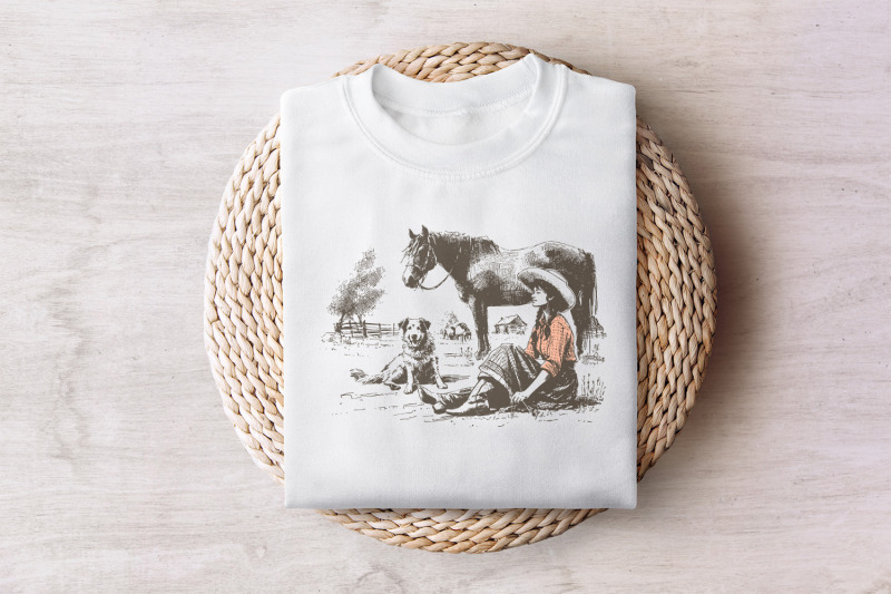 retro-cowgirl-png-western-wild-west-digital-download-cowboy-dog-vint