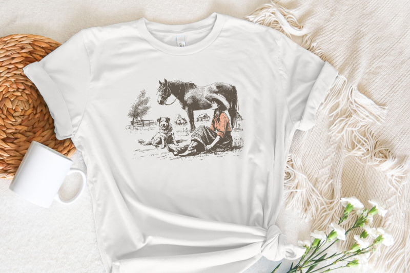 retro-cowgirl-png-western-wild-west-digital-download-cowboy-dog-vint
