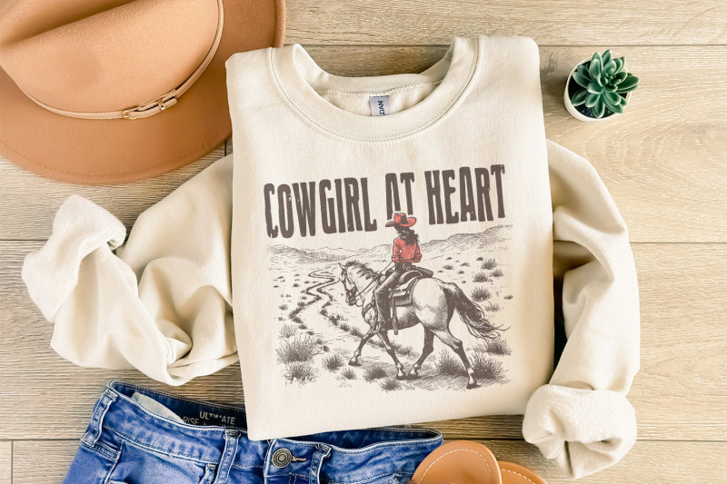 western-cowgirl-png-western-valentines-png-cowgirl-t-shirt-png-retr