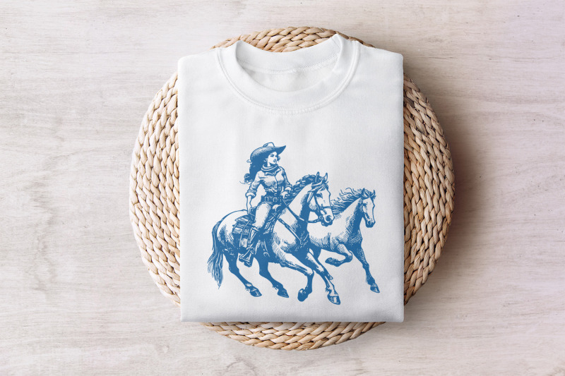 cowgirl-wild-horses-western-png-retro-wild-horses-sublimation-instan