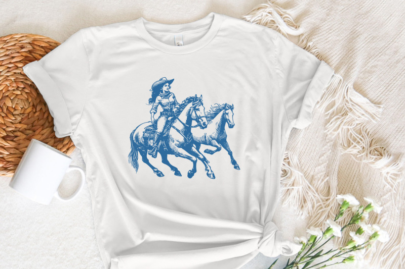 cowgirl-wild-horses-western-png-retro-wild-horses-sublimation-instan