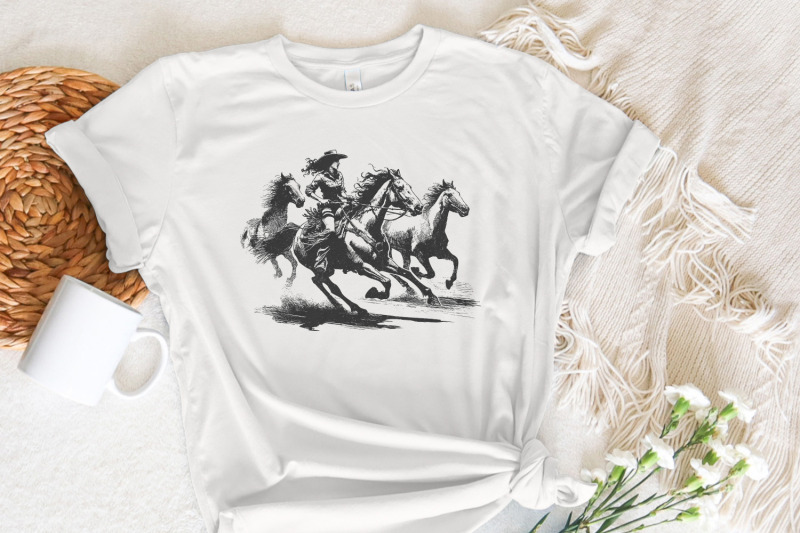 cowgirl-horse-western-png-retro-wild-horses-sublimation-instant-down