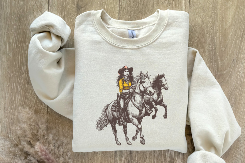 vintage-cowgirl-horse-western-png-retro-wild-horses-sublimation-inst