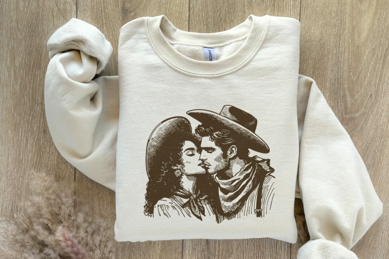 western-cowboy-cowgirl-kiss-png-vintage-illustration-digital-downloa