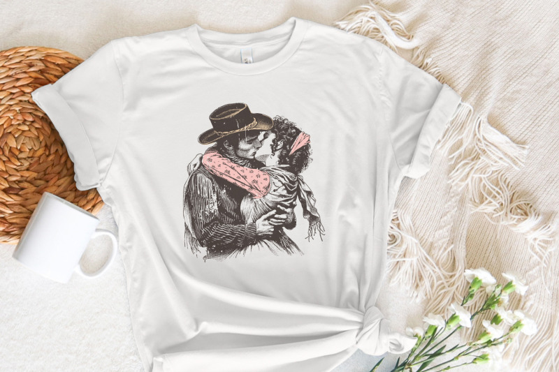 retro-cowboy-cowgirl-kiss-png-vintage-illustration-digital-download