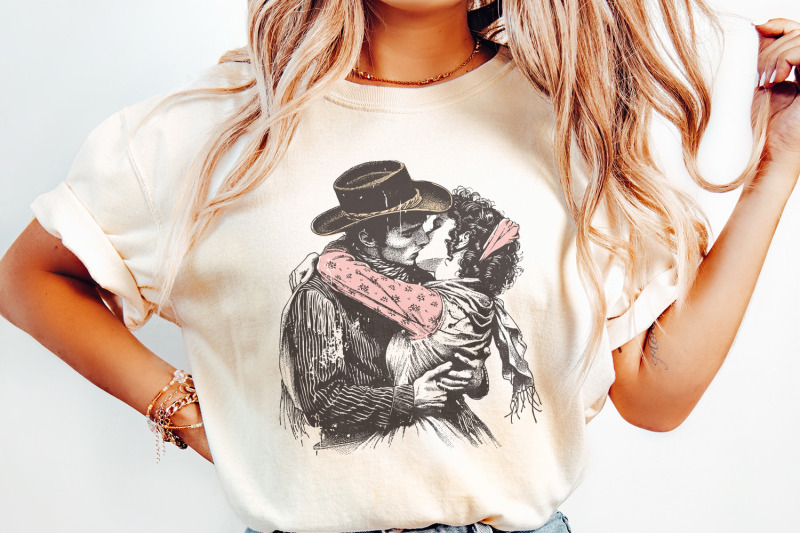 retro-cowboy-cowgirl-kiss-png-vintage-illustration-digital-download