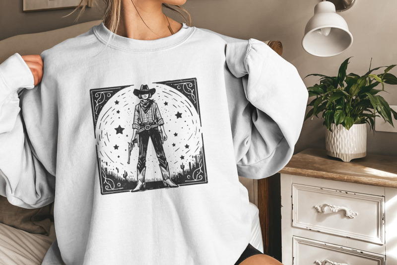 retro-cosmic-cowgirl-png-for-print-western-starry-night-png-space-co
