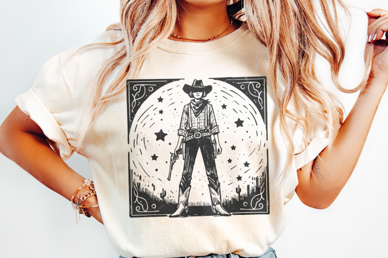 retro-cosmic-cowgirl-png-for-print-western-starry-night-png-space-co