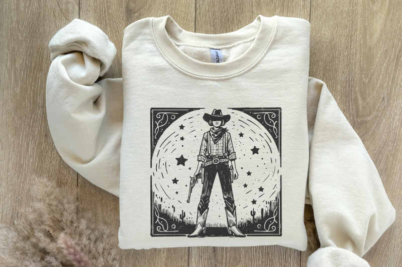 retro-cosmic-cowgirl-png-for-print-western-starry-night-png-space-co