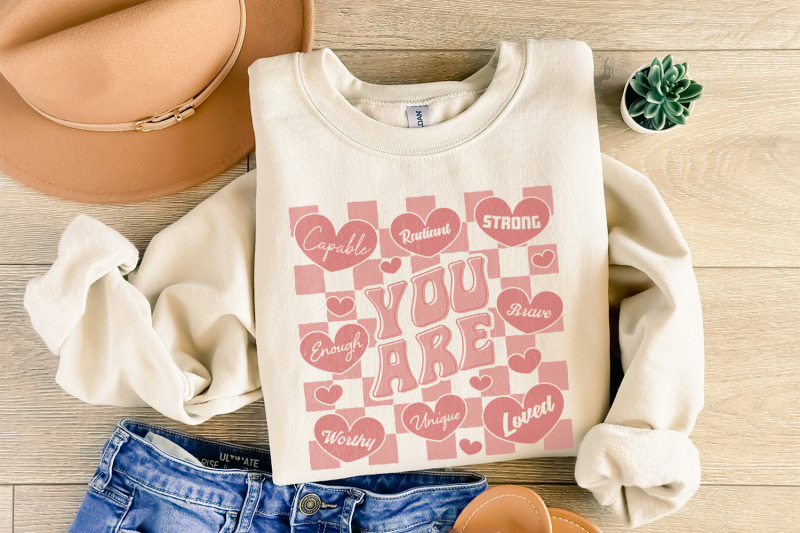 you-are-enough-png-self-love-png-inspirational-png-retro-valentines