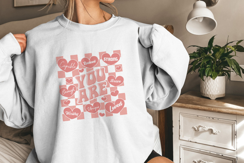 you-are-enough-png-self-love-png-inspirational-png-retro-valentines