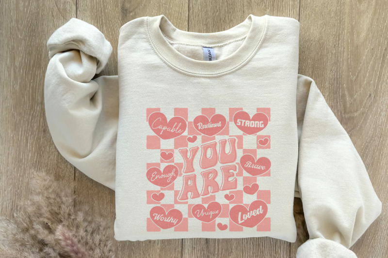you-are-enough-png-self-love-png-inspirational-png-retro-valentines