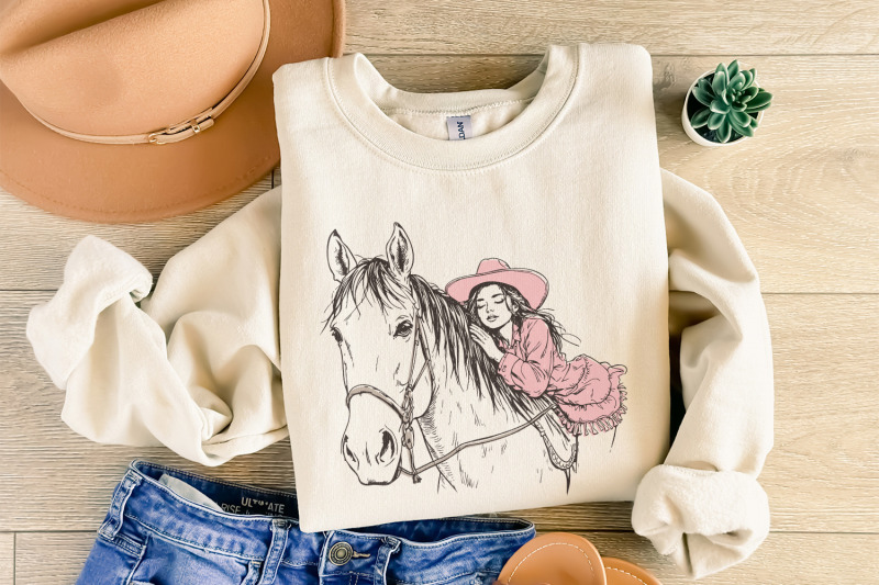 cute-cowgirl-png-western-sublimation-design-retro-cowgirl-clipart-v