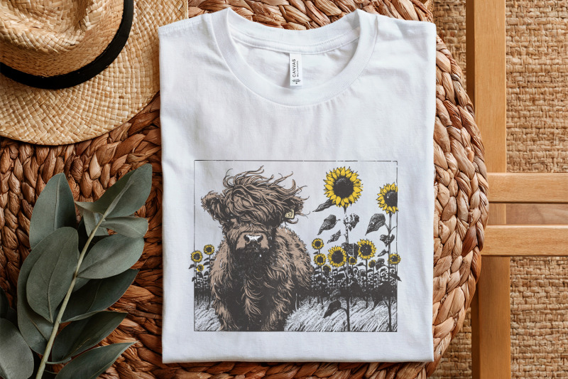 highland-cow-sunflower-png-cow-clipart-sublimation-design-farm-anim