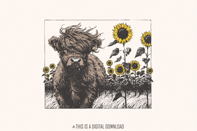 highland-cow-sunflower-png-cow-clipart-sublimation-design-farm-anim