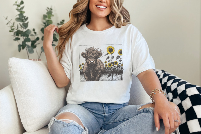 highland-cow-sunflower-png-cow-clipart-sublimation-design-farm-anim