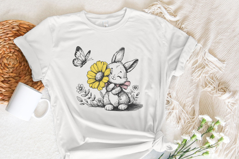bunny-and-butterfly-png-spring-bunny-decorative-design-floral-bunny