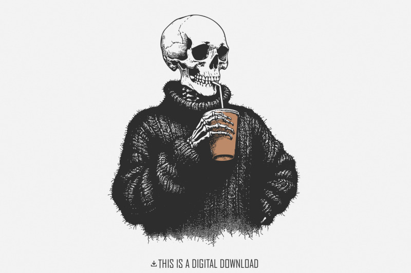 vintage-skull-drinking-coffee-png-sarcastic-skeleton-design-cozy-swe