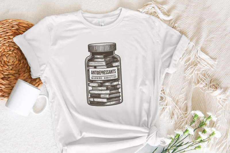 antidepressant-book-lover-png-cute-bookish-sticker-design-serotonin