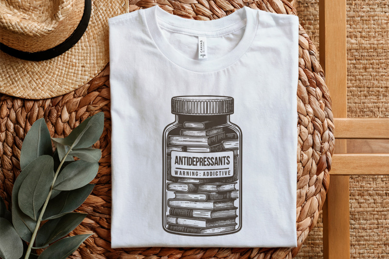 antidepressant-book-lover-png-cute-bookish-sticker-design-serotonin