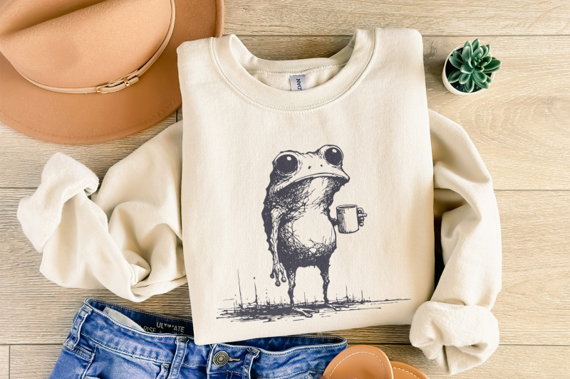 sarcastic-frog-with-coffee-cup-png-funny-animal-design-vintage-frog