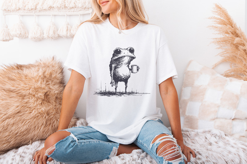 sarcastic-frog-with-coffee-cup-png-funny-animal-design-vintage-frog