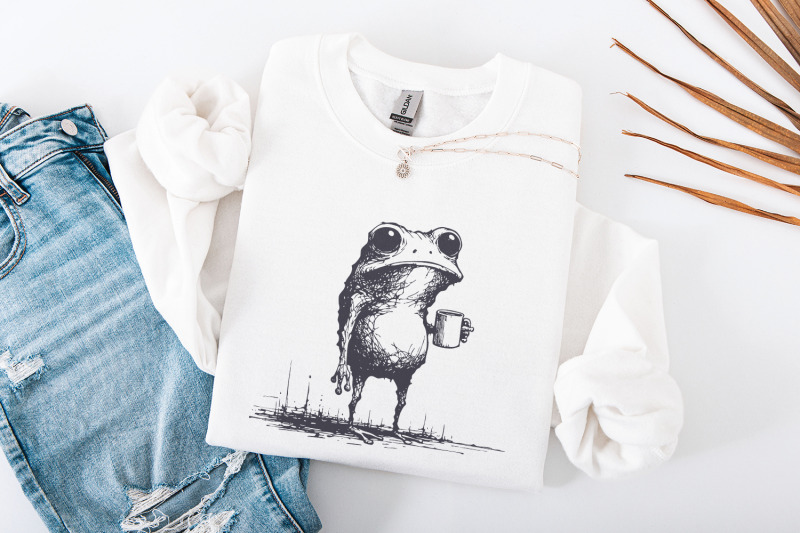 sarcastic-frog-with-coffee-cup-png-funny-animal-design-vintage-frog