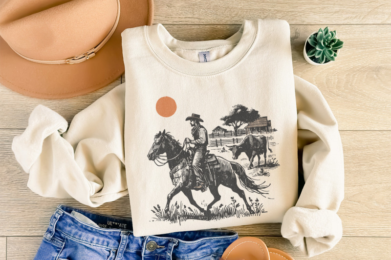 cowboy-horse-png-vintage-wrangler-png-retro-cowboy-art-western-rode