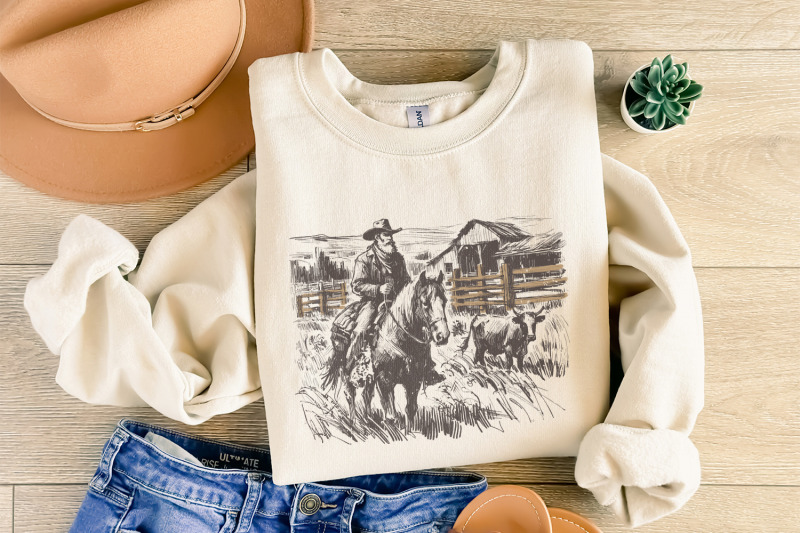 cowboy-horse-png-vintage-wrangler-png-retro-cowboy-art-western-rode