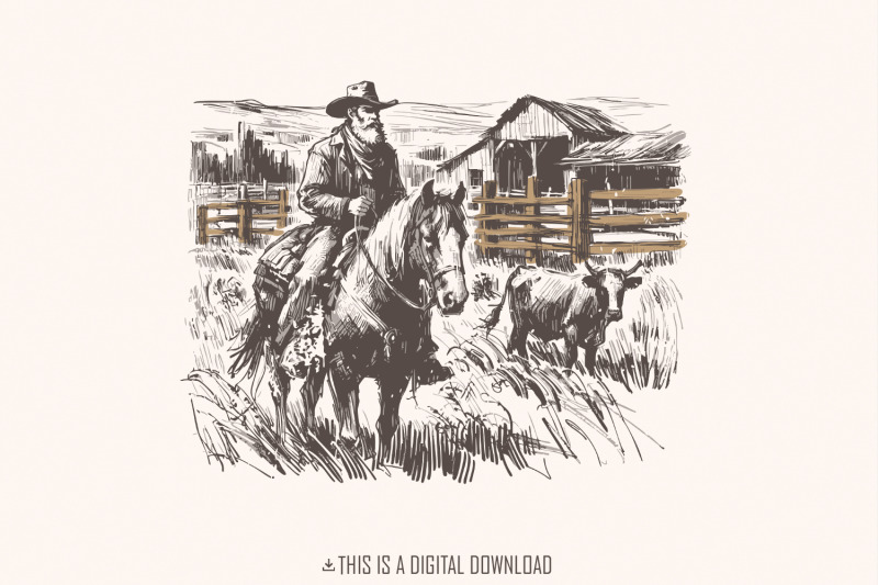 cowboy-horse-png-vintage-wrangler-png-retro-cowboy-art-western-rode
