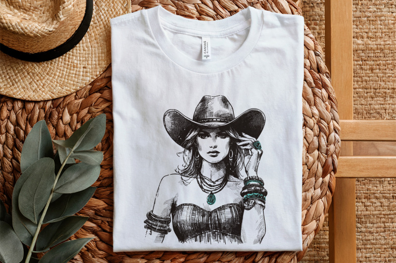 stylish-cowgirl-fashion-vintage-western-cowgirl-png-boho-chic-cowgir