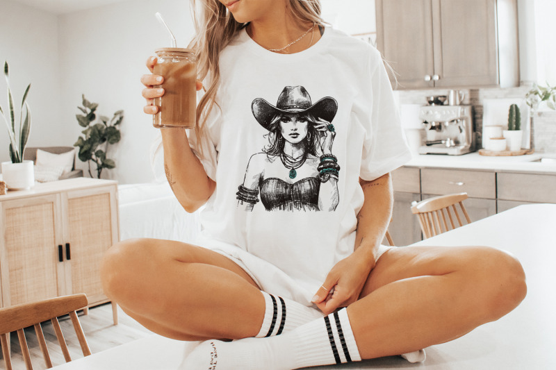 stylish-cowgirl-fashion-vintage-western-cowgirl-png-boho-chic-cowgir